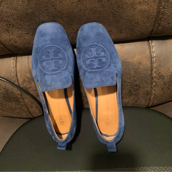 Tory Burch Blue Suede Loafers - Picture 8 of 13